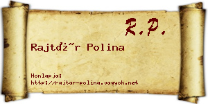 Rajtár Polina névjegykártya